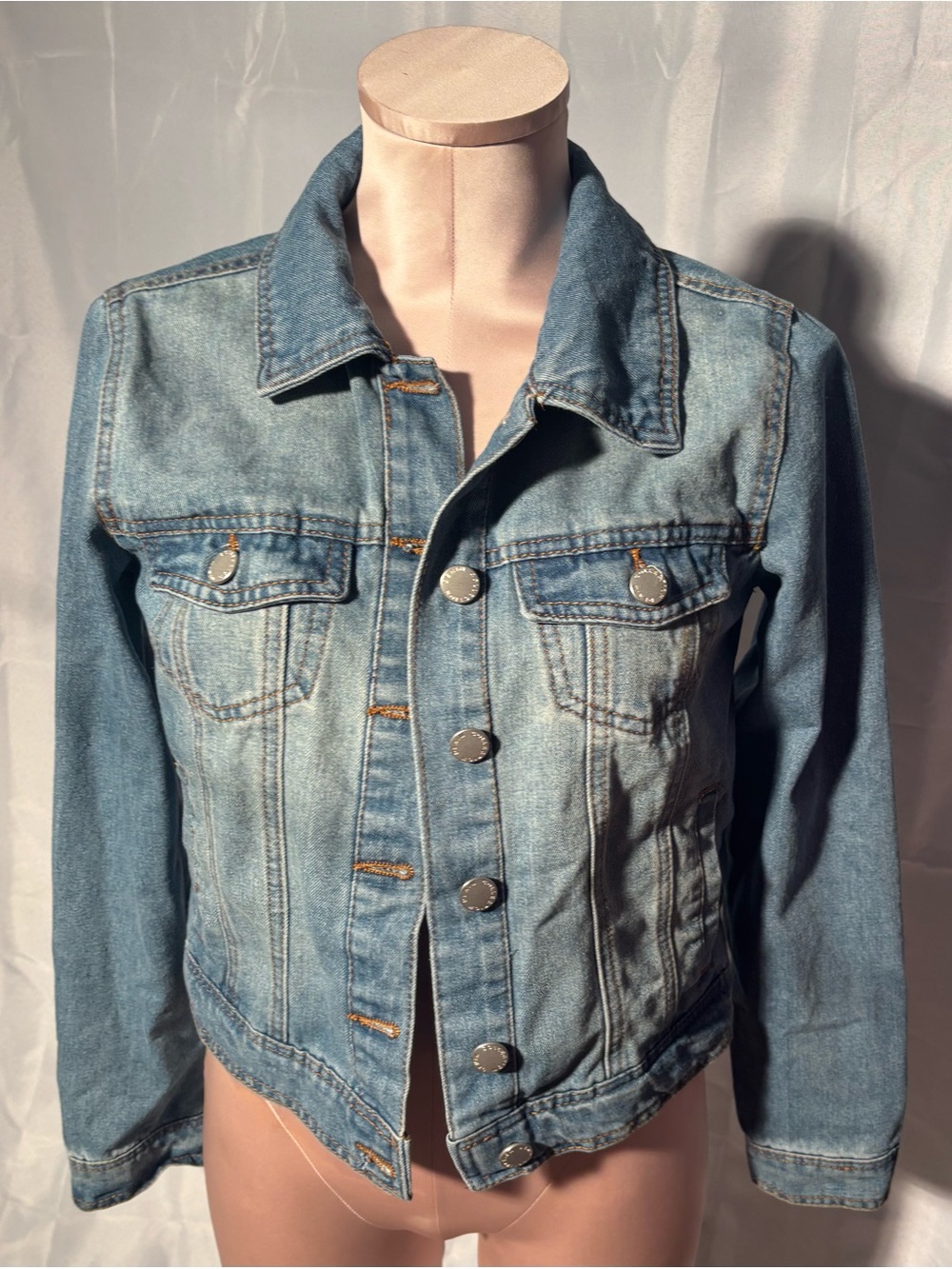 Ci Sono Light Blue Denim Jacket with Button Front